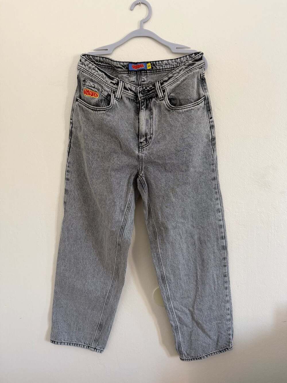 Empyre Loose Fit Acid Wash Grey Skate Jeans